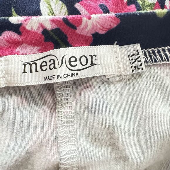 Dark Blue Boho Classic Floral Print Womens Plus XXL Blouse Top Soft Stretch - Picture 2 of 10